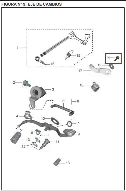TORNILLO LEVA CAMBO NS160/150/BS4 ORIGINAL - Mundimotos