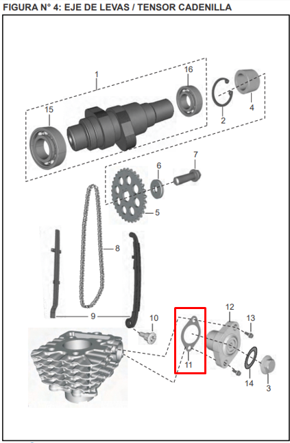 EMPAQUE TENSOR CAD. PULSAR UG/200 ORIGINAL - Mundimotos