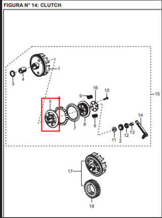 PORTA RESORTE CLUTCH BOXER-CT ORIGINAL - Mundimotos