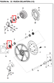 RETEN 40-50-05 FR LH PULSAR ORIGINAL - Mundimotos