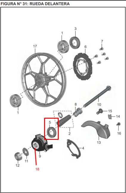 RETEN 40-50-05 FR LH PULSAR ORIGINAL - Mundimotos