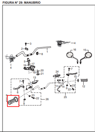 Manigueta izquierdo bajaj boxer tec original - Genuine parts - Mundimotos