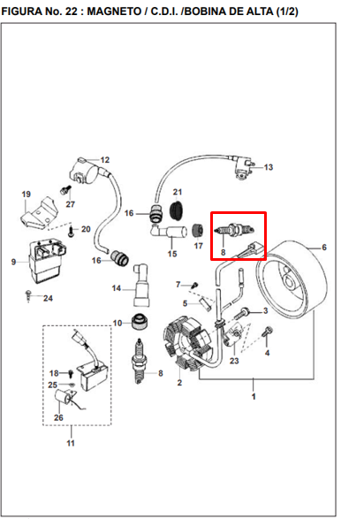 BUJIA DISCO125/135/PULSAR 180/200 ORIGINAL - Mundimotos