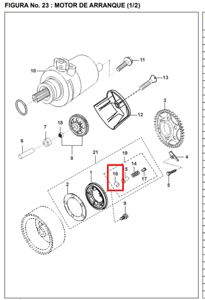 PIN CLUTCH ARRAN. PULSAR 180/DISCOVER 135 ORIGINAL - Mundimotos