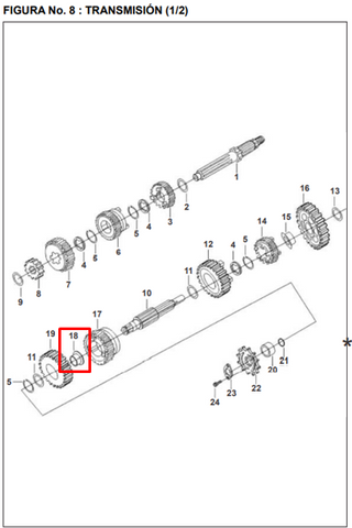 BUJE 20X24X11/27X01 CAJA PULSAR ORIGINAL - Mundimotos