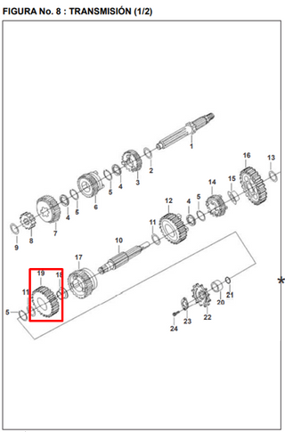 PINON ES 2DA 32T PULUG-220/2013 ORIGINAL - Mundimotos