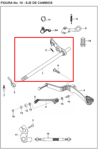 EJE CAMBIOS PUL220 ORIGINAL - Mundimotos