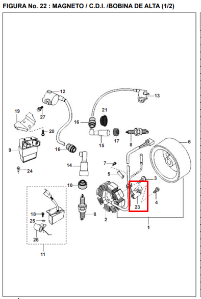 BOBINA PULSAR PULSAR/DISC125/135 ORIGINAL - Mundimotos