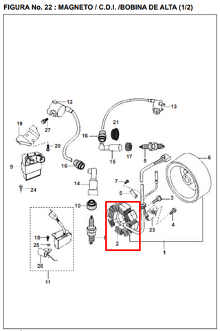 STATOR PULSAR UG 180 ORIGINAL - Mundimotos