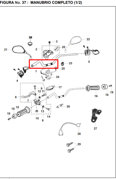Manubrio Bajaj PULSARii Original - Genuine parts