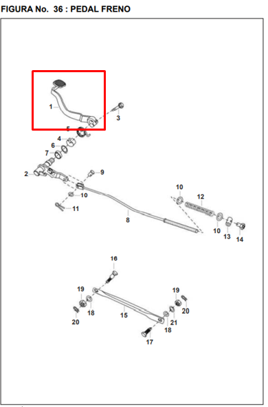 PEDAL FRENO PULSAR MV/DTS-I ORIGINAL - Mundimotos