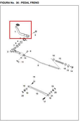 PEDAL FRENO PULSAR MV/DTS-I ORIGINAL - Mundimotos