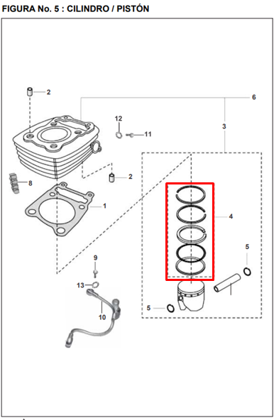 ANILLOS STD PULSAR 180/II/UG ORIGINAL - Mundimotos