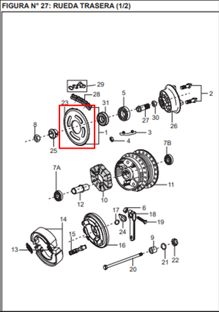 Sprocket 42T Bajaj Kb125 Original - Genuine parts - Mundimotos
