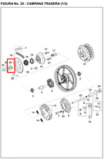 Cargar imagen en el visor de galería, BUJE 20X26X17/36X03 RR/LH PULSAR 180 ORIGINAL - Mundimotos