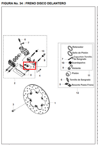 PLATINO CALIPER PULSAR ORIGINAL - Mundimotos