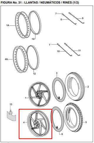 RIN RR PULSAR BLACK 4H ORIGINAL - Mundimotos