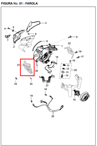 SOPORTE CARENAJE LH PULSAR DTS-I ORIGINAL - Mundimotos
