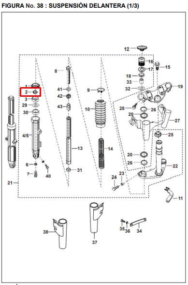PIN BOTELLA SUSPEN PUL220/UG ORIGINAL - Mundimotos