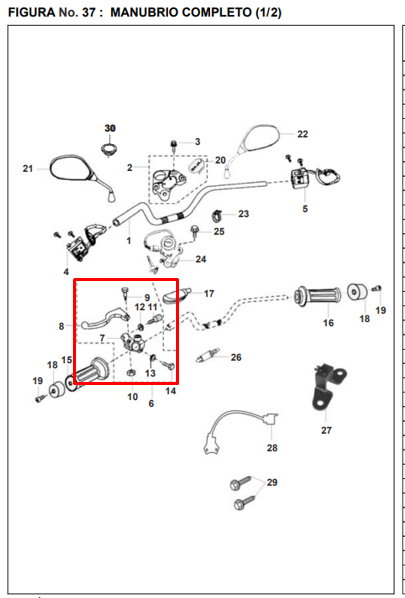 SOPORTE MANIGUETA LH DISCOVER 135ES ORIGINAL - Mundimotos