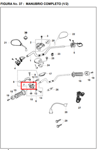 SOPORTE MANIGUETA LH PUL II/DUKE200 ORIGINAL - Mundimotos