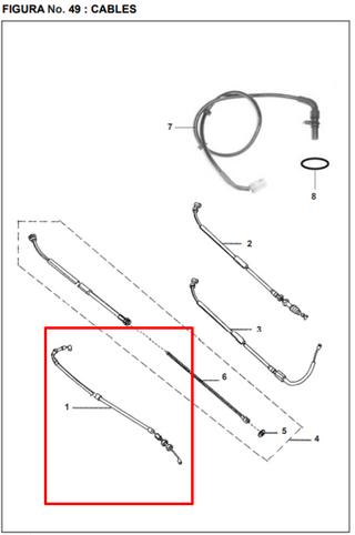 CABLE ACELERADOR PULSAR MV ORIGINAL - Mundimotos