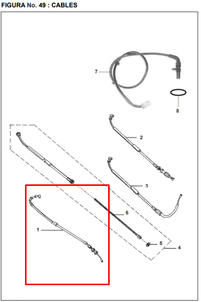 CABLE ACELERADOR PULSARII/200/UG ORIGINAL - Mundimotos