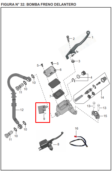 SWITCH STOP FR PULSAR BLACK ORIGINAL - Mundimotos