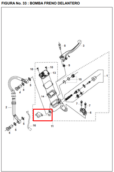 SWITCH STOP FR PULSAR BLACK ORIGINAL - Mundimotos