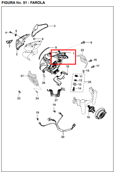 Farola bajaj PULSAR 180 dts-I original - genuine parts