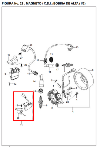 BOBINA AT PULSAR MV ORIGINAL - Mundimotos