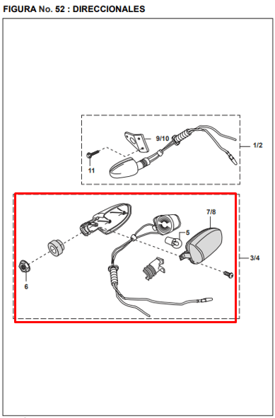 Direccional frontal derecha bajaj discover1 original - genuine parts