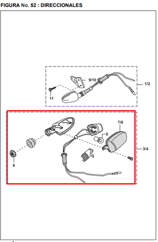 Direccional traseraera derecha bajaj PULSAR Dts-I original - genuine parts