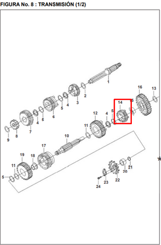 PINON ES 4TA 26T 5-PIN UG/220 ORIGINAL - Mundimotos