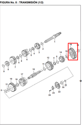 PINON ES 1RA 36T PULUG-220/2013 ORIGINAL - Mundimotos