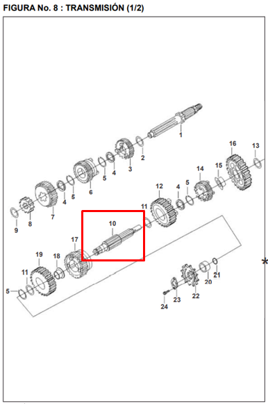 EJE SALIDA PULSAR180/II ORIGINAL - Mundimotos