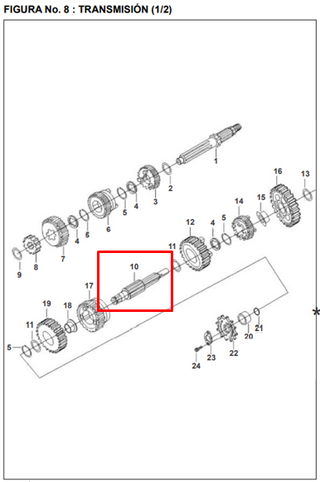 EJE PINON SALIDA PULSAR 200-220 ORIGINAL - Mundimotos