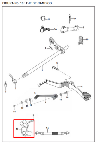 LEVA EXTERNA EJE CAMBIOS PULSAR 200 ORIGINAL - Mundimotos