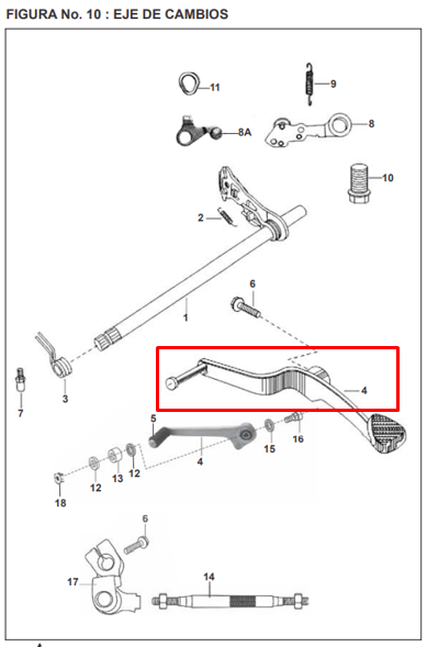 PEDAL CAMBIOS PULSAR 200/UG  ORIGINAL - Mundimotos