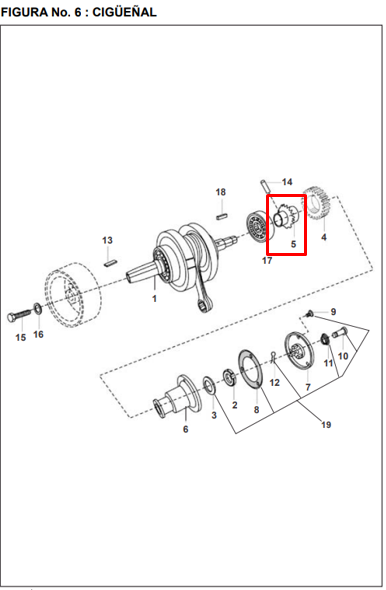 PINON CIGUENAL 16T PULSAR 200-220 ORIGINAL - Mundimotos