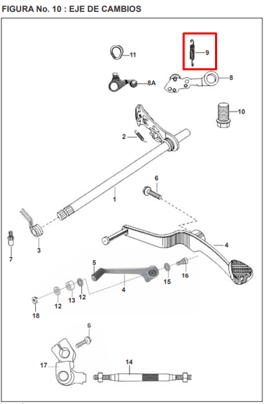 RESORTE LEVA CAMBIOS PULSAR DTS-I ORIGINAL - Mundimotos