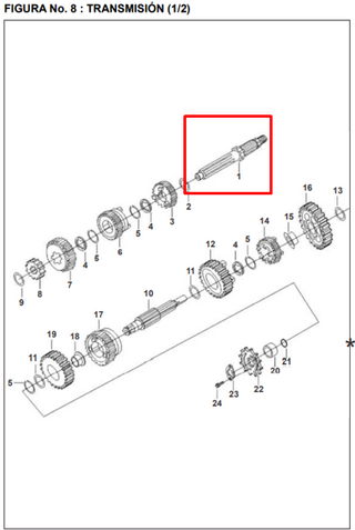 EJE PRIMARIO 13T PULSARII ORIGINAL - Mundimotos