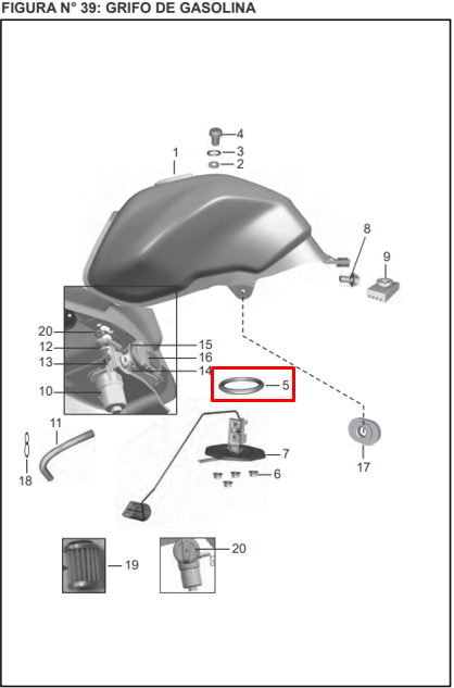 ORING MEDIDOR GAS PULSAR/XCD ORIGINAL - Mundimotos
