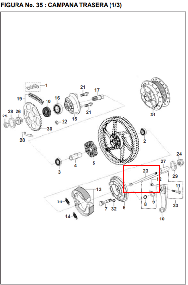 EJE 15X305 R14MM RR PULSAR UG ORIGINAL - Mundimotos