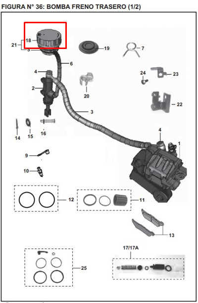 TAPA TANQUE LIQ FRENO RR PUL220 ORIGINAL - Mundimotos