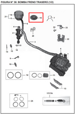 Cargar imagen en el visor de galería, DIAFRAGMA BOMBA FRENO RR 200NS/220 ORIGINAL - Mundimotos
