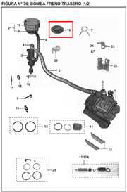 DIAFRAGMA BOMBA FRENO RR 200NS/220 ORIGINAL - Mundimotos