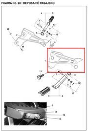 SOPORTE POSAPIE RR LH PULSARII ORIGINAL - Mundimotos