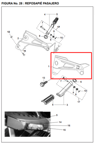 SOPORTE POSA RR/LH PUL200 ORIGINAL - Mundimotos