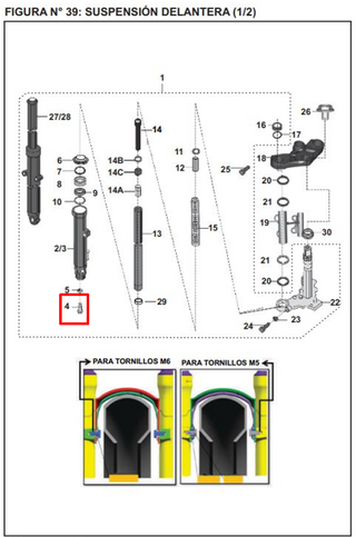 TORNILLO TELESCOPIO PULSAR ORIGINAL - Mundimotos